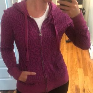 Fox brand leopard print purple hoodie